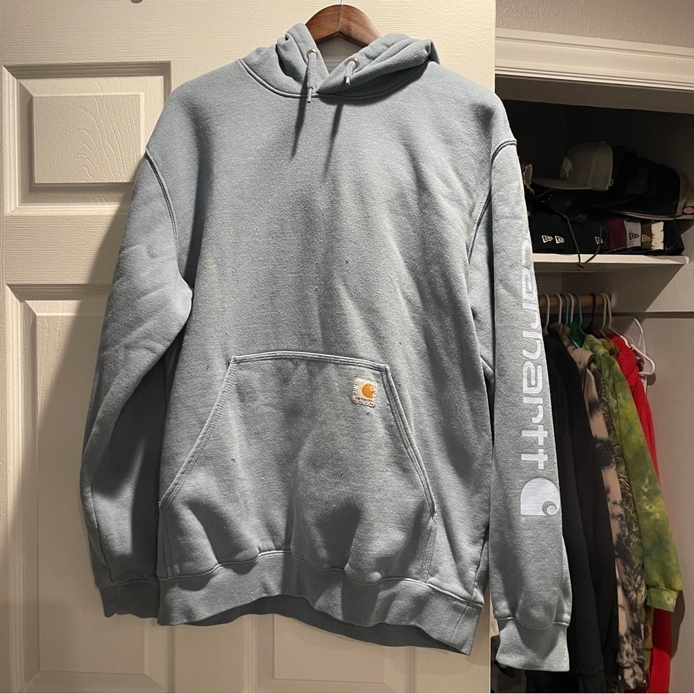 Carhartt sweatshirt blue thundercloud size large - Picture 2 of 12